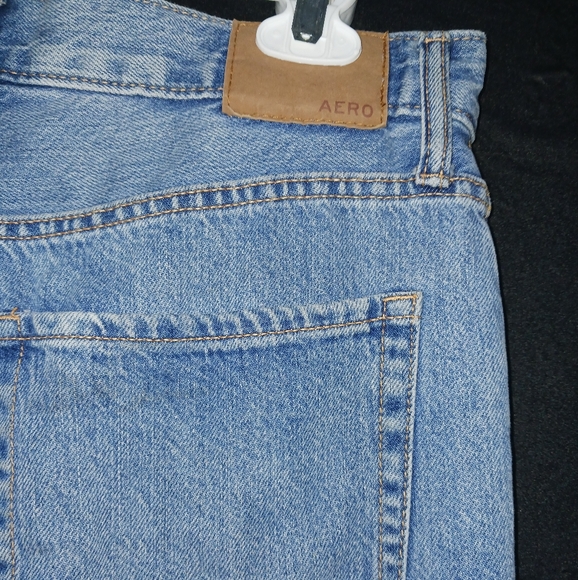 Aeropostale Women 90's baggy medium blue destroyed jeans - Picture 11 of 15